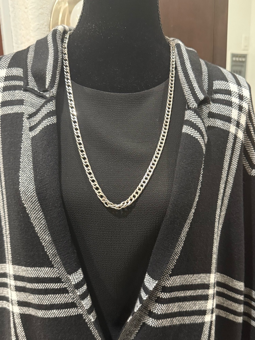 Women's Vintage Sterling Silver Curb Chain